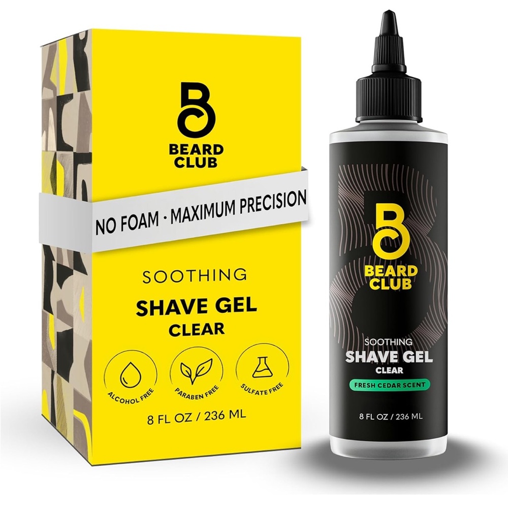 Beard Club Premium Shaving Gel for Men – Cedar Scent 8oz